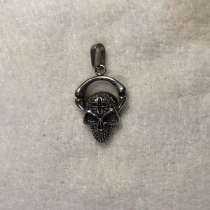 Stainless steel biker gothic skull and bones pendant unisex